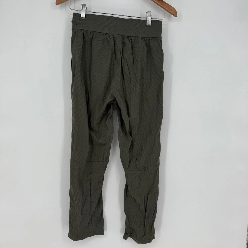 Lululemon Align Ribbed Jogger Pants Olive Green Size 4 Drawstring Pockets